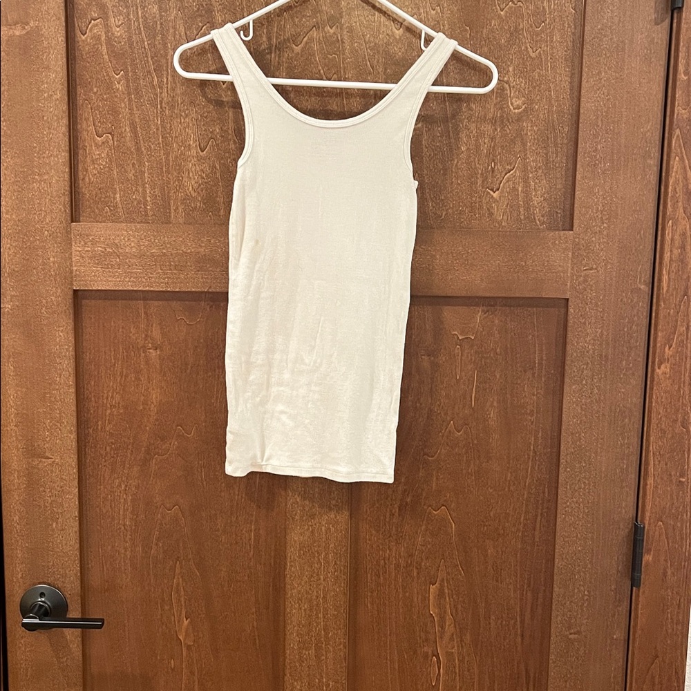 White Ribbed Tank Top - Women's Basic Layering Tank - Picture 3 of 5